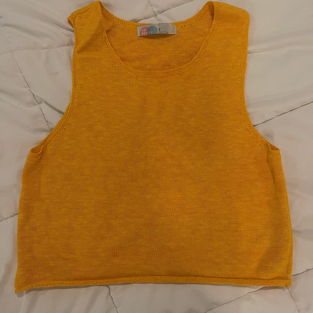 Women's Vibrant Orange/Yellow Knit Tank Top Size Medium